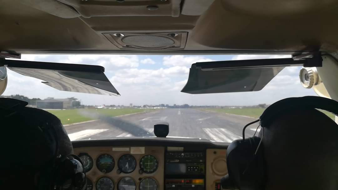 Cockpit view from runway at Wilson Airport Nairobi