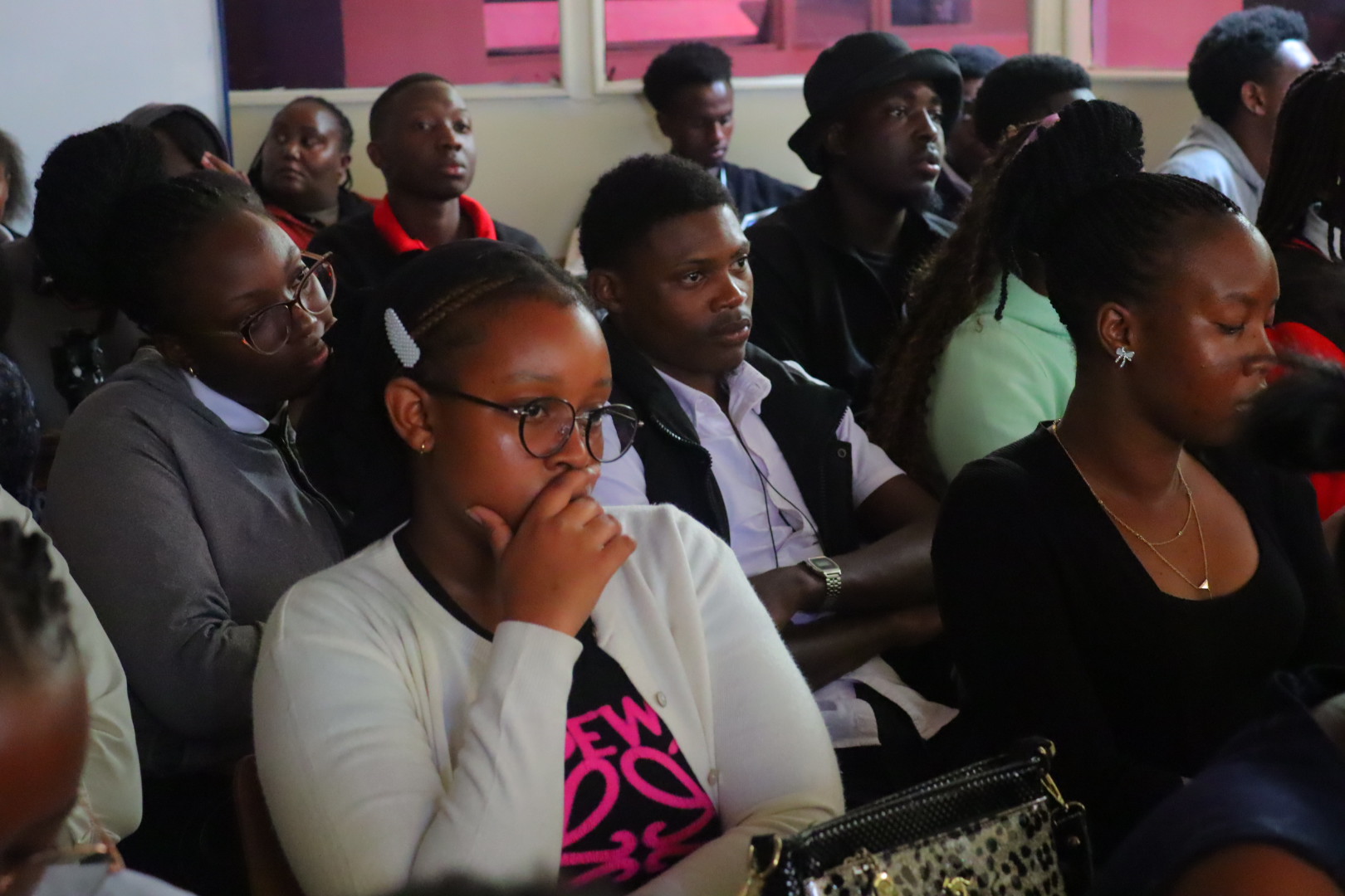 Engaged students in foundation year classroom at Harmonics Air Centre Kenya